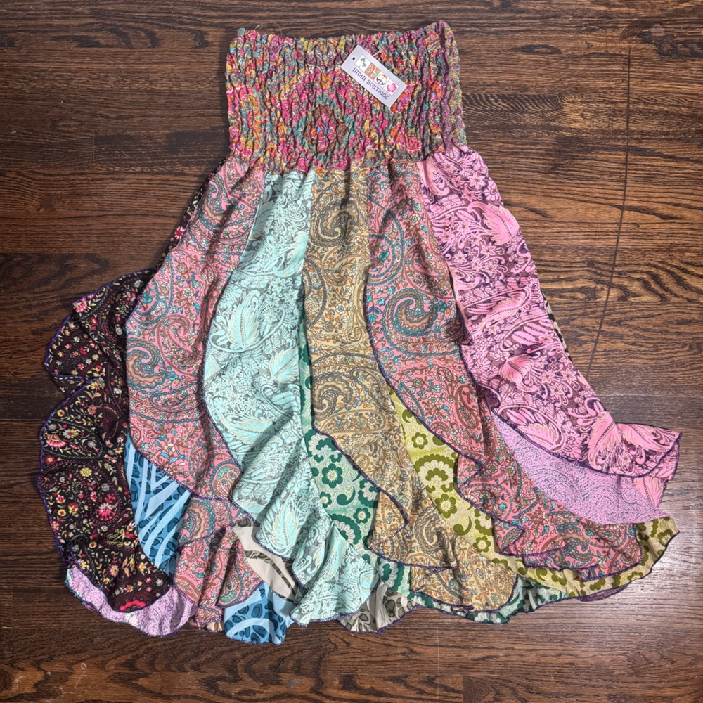 Colorful Paisley Ruffle Skirt